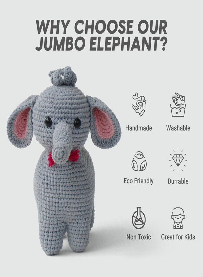 Kind Strings Handmade Crochet Elephant Soft Toy - Plush Stuffed Animal for Babies & Kids - Montessori Gift for Baby Girl or Boy - Safe, Cute & Adorable Nursery Decor - Image 5